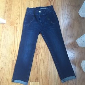 High waisted dark wash jeans